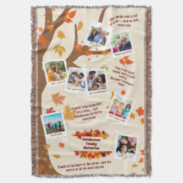 Herfst Boom Familie Quotes & Herinneringen Foto Co Deken