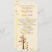 herfst boom, herfst bruin bladeren bruiloft progra programmakaart (Voorkant / Achterkant)