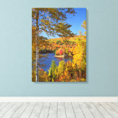 Herfst boom landschap, Maine Canvas Afdruk (Insitu (Houten vloer))