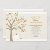 Herfst boom met witte pompoen Baby shower Invitae Kaart (Voorkant / Achterkant)