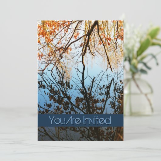 Herfst Boom reflecties Weddenschappen Kaart (Staand voorkant)