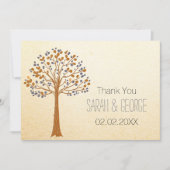 herfst boom, Rustic Fall Wedding Bedankt kaarten (Voorkant)