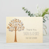 herfst boom, Rustic Fall Wedding Bedankt kaarten (Staand voorkant)