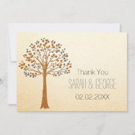 herfst boom, Rustic Fall Wedding Bedankt kaarten