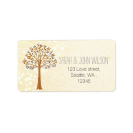 herfst boom, Rustic Wedding return address label