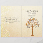 Herfst boom, Rustic Wedding twevoudig Wedding-prog (Voorkant)