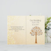 Herfst boom, Rustic Wedding twevoudig Wedding-prog (Staand voorkant)
