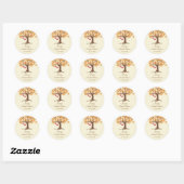 Herfst Boom veer zegelteken Ronde Sticker (Vel)