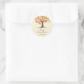 Herfst Boom veer zegelteken Ronde Sticker (Tas)