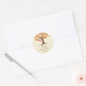 Herfst Boom veer zegelteken Ronde Sticker (Envelop)