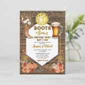 Herfst Boots & Brews Western Beer Vrijgezellenfees Kaart (Staand voorkant)
