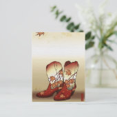 Herfst Boots met Maple Leaf Motif Briefkaart (Staand voorkant)