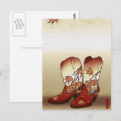 Herfst Boots met Maple Leaf Motif Briefkaart (Voorkant / Achterkant)