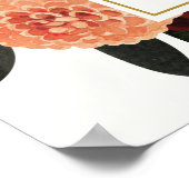 Herfst Bordeau Bloem Bruids Bruiloft Welkomstbord Poster (Hoek)