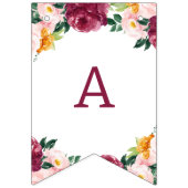 Herfst bordeaux pompoen verjaardagsfeestje bunting vlaggetjes (Derde vlag)