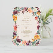 Herfst Border Baby shower Uitnodiging (Staand voorkant)