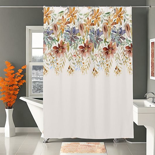 Herfst border met wilde bloemen douchegordijn