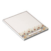 Herfst border met wilde bloemen gepersonaliseerd notitieblok (Schuin)