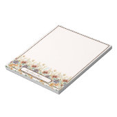 Herfst border met wilde bloemen gepersonaliseerd notitieblok (Linkerzijde)