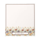 Herfst border met wilde bloemen gepersonaliseerd notitieblok (Voorkant)