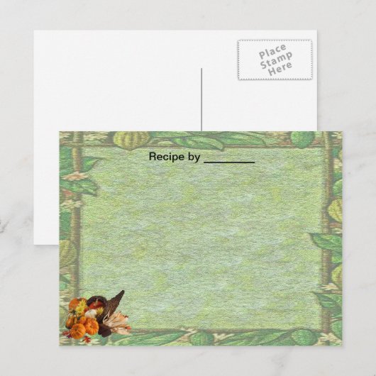 Herfst Border Recipe Custom Card Briefkaart (Voorkant / Achterkant)