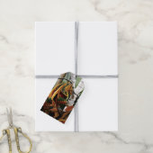 Herfst bos amber draak berken Fantasy Cadeaulabel (Met Touw)