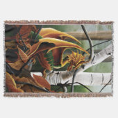 Herfst bos amber draak berken Fantasy Deken (Voorkant)