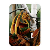 Herfst bos amber draak berken Fantasy Magneet (Verticaal)
