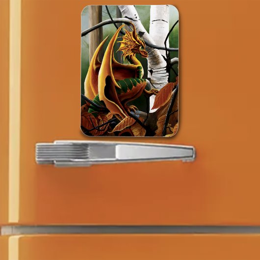 Herfst bos amber draak berken Fantasy Magneet