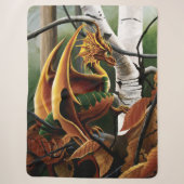 Herfst bos amber draak berken Fantasy Sherpa Deken (Voorkant)