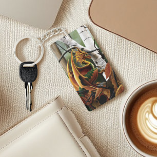 Herfst bos amber draak berken Fantasy Sleutelhanger