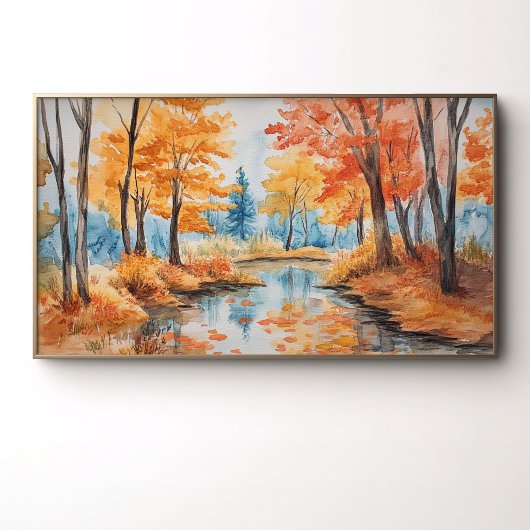 Herfst Bos Aquarel Kunst Poster