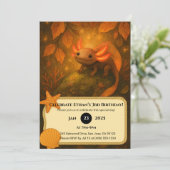 Herfst Bos Axolotl Verjaardag Kaart (Staand voorkant)
