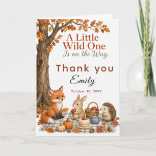 Herfst Bos Baby Shower Bedankkaart