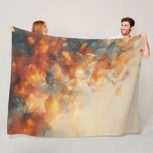 Herfst bos bladeren abstract fleece deken (In situ)