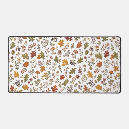 Herfst bos bloem blad paddenstoel patroon bureaumat (Voorkant)