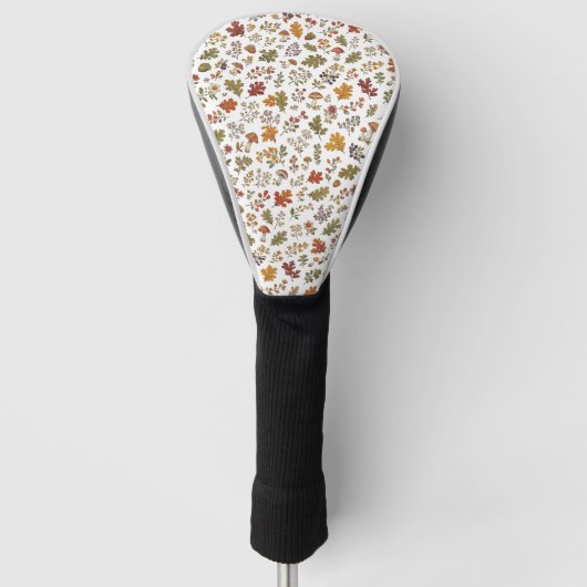 Herfst bos bloem blad paddenstoel patroon golfheadcover (Voorkant)
