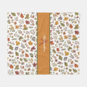 Herfst bos bloem blad paddestoel aangepaste naam fleece deken (Voorkant (Horizontaal))