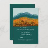 Herfst Bos Bomen Blauwe Berg Aquarel RSVP Kaartje (Voorkant / Achterkant)