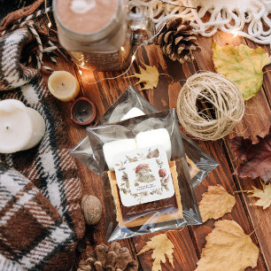 Herfst bos bos paddenstoel baby shower vierkante sticker