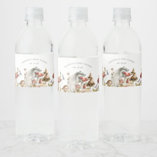 Herfst bos bos paddenstoelen baby shower waterfles etiket