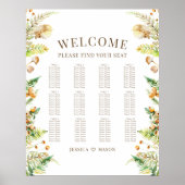 Herfst Bos Branches Boho Huwelijk Zitting Grafiek Poster (Voorkant)