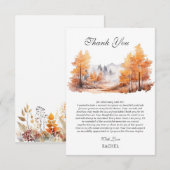 Herfst Bos Bruiloft Bruidsfeest Bedankkaart (Voorkant / Achterkant)