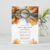 Herfst bos bruiloft kaart (Staand voorkant)
