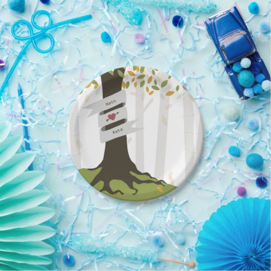 Herfst bos bruiloft papieren bordje (Feest)