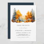 Herfst bos bruiloft save the date (Voorkant / Achterkant)