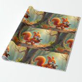 Herfst bos cadeaupapier (Uitgerold)