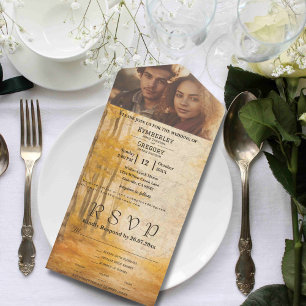 Herfst Bos Cream Achtergrond Foto Website E-mail All In One Uitnodiging