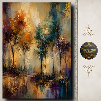 Herfst bos decoupage juweeltoon landschap tissuepapier