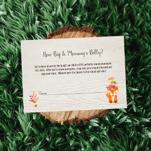 Herfst Bos Dier Mama's Buik Maat Baby shower Informatiekaartje